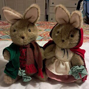 EDEN BEATRIX POTTER PETER RABBIT AND MRS RABBIT CHRISTMAS PLUSH SET COLLECTIBLE